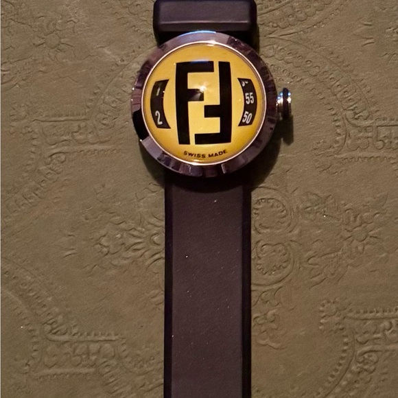Fendi | Accessories | Watches | Women’s Watch with Black Band and Gold Dial - Picture 2 of 6